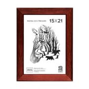 Рамка 15*21 Сосна Zebra 2502 Темный орех широкий багет/25/